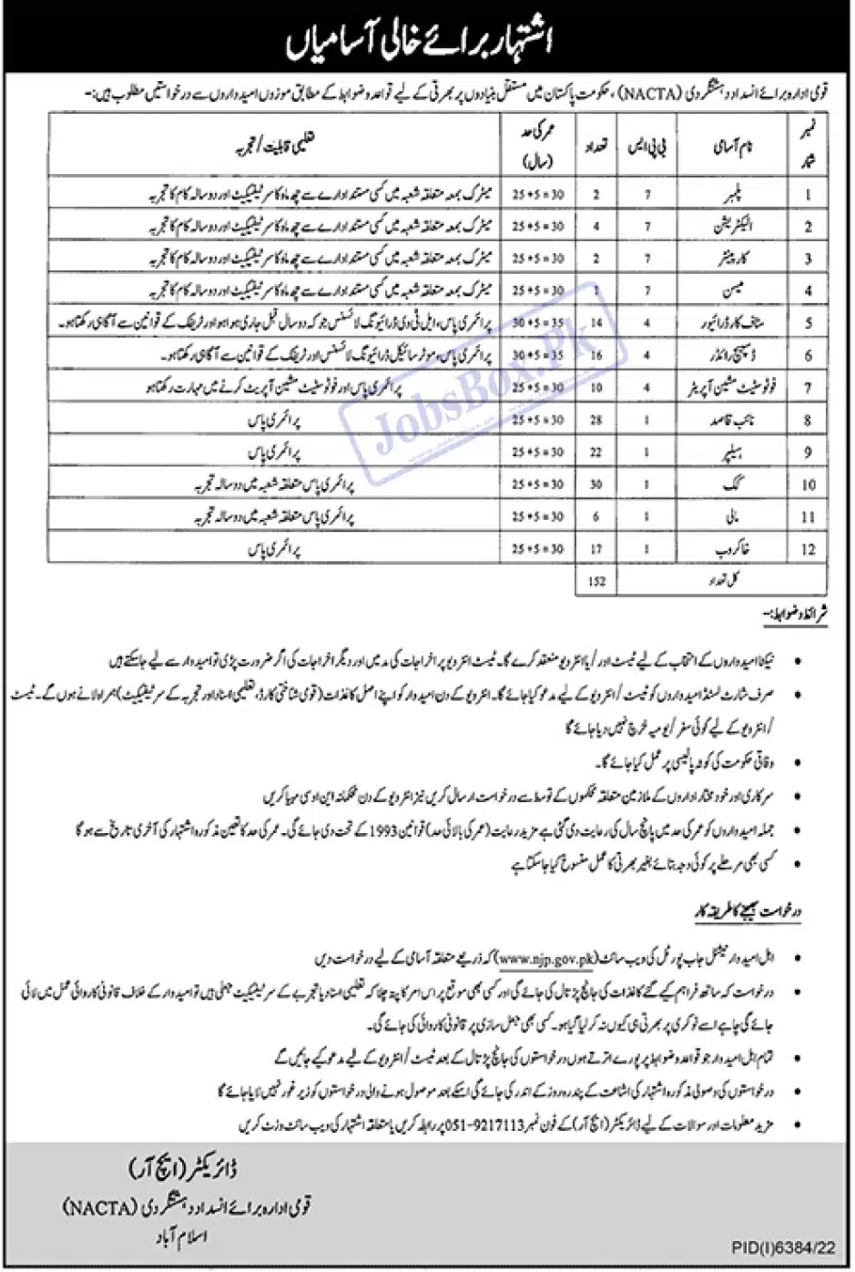 National Counter Terrorism Authority Jobs Advertisement 2023