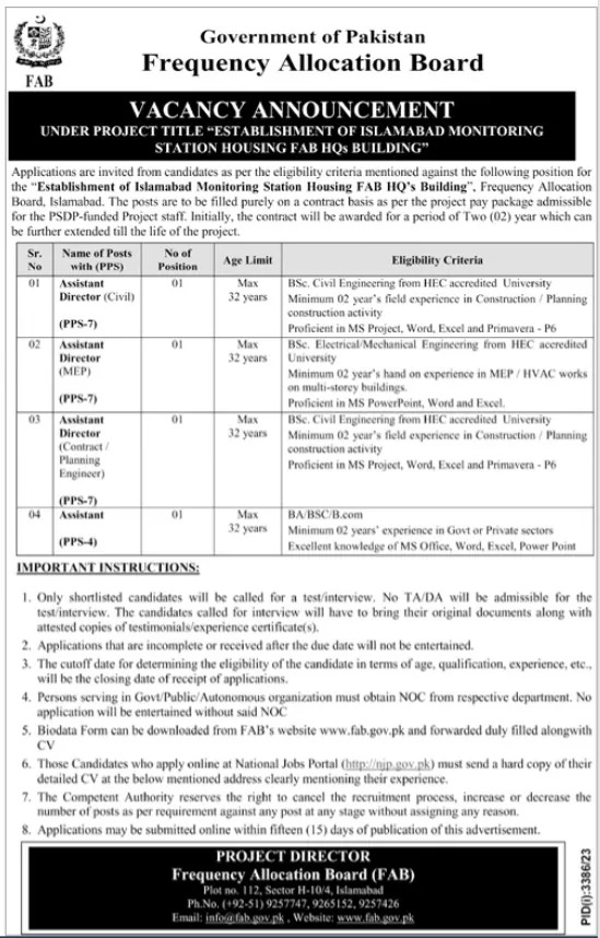 FAB Jobs Advertisement