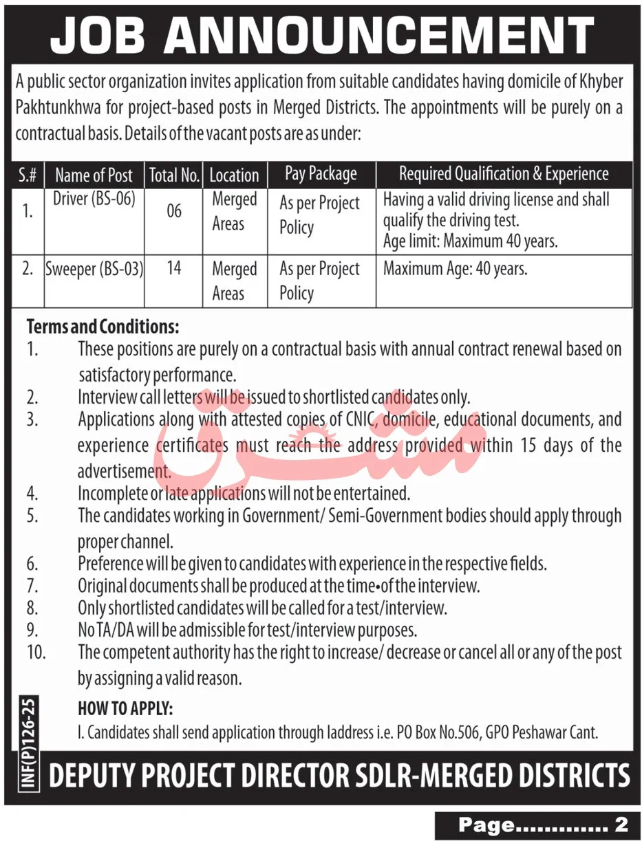 Public Sector Organization Jobs 2025 Pakistan Latest Advertisement