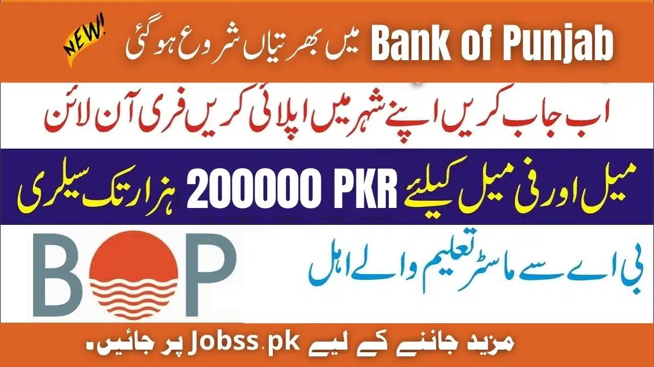 Bank of Punjab BOP Jobs 2023